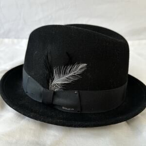 Bailey of Hollywood Tino Fedora Hat XL Black Wool LiteFelt Water Repellent USA